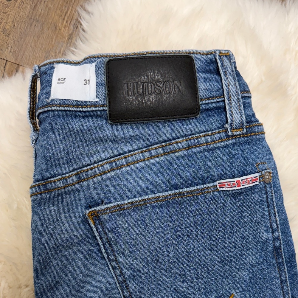 HUDSON Men's Medium Blue Ace slim straight Jeans size 31 - Picture 3 of 11